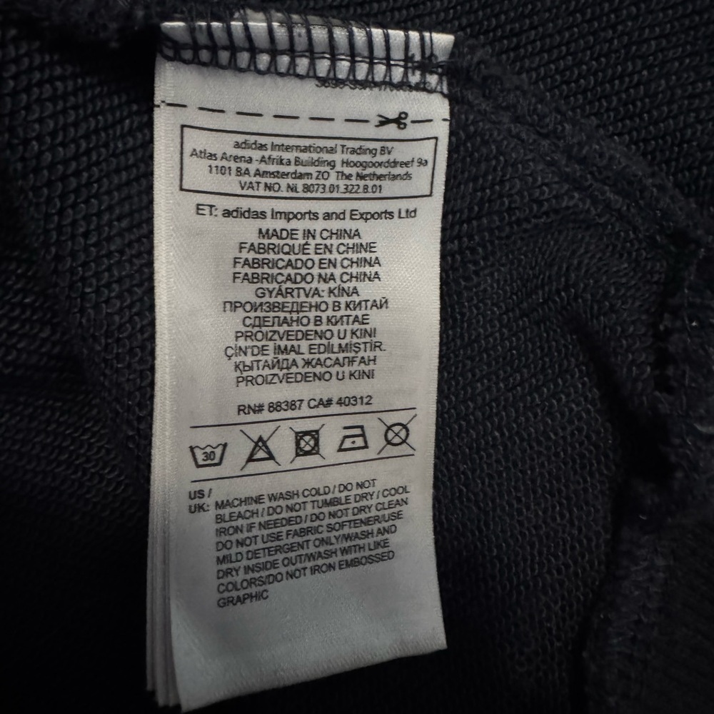 Adidas velvet detail Crewneck sweatshirt M Navy NWOT - Picture 7 of 7